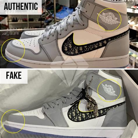 fake dior jordan shoes vs real|counterfeit jordan 1 high.